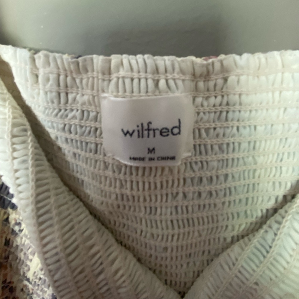 WILFRED x ARITZIA Tempest Butter Floral Smocked Mini Dress Size Medium - Picture 7 of 8